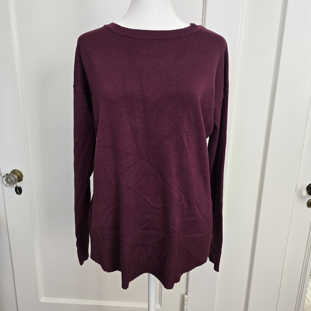 Cable & Guage Burgundy Sweater Size S